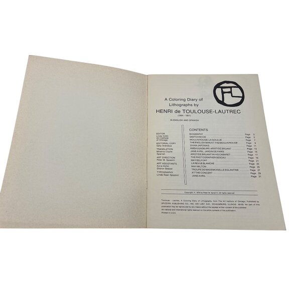 Henri De Toulouse-Lautrec Adult Coloring Book 1979 Art Institute of Chicago - Picture 3 of 8